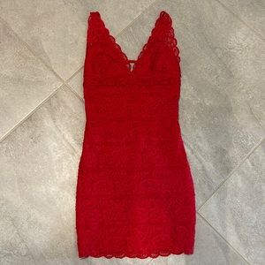 Bebe red fitted dress